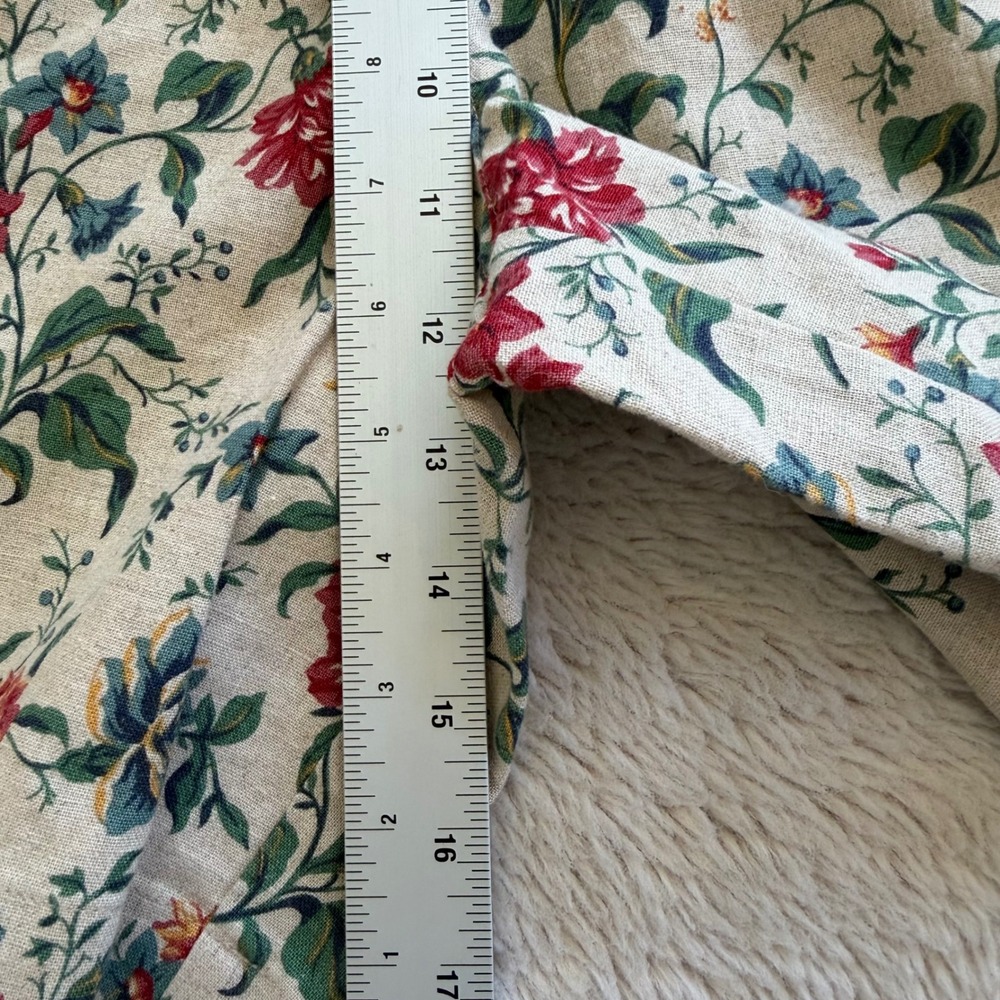 90s Vintage Floral Linen Blend High Waisted Shorts Cottagecore 6P Indie Retro - Picture 5 of 6